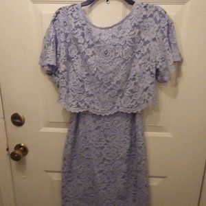 American Living Sky Blue Lace Overlay Dress
